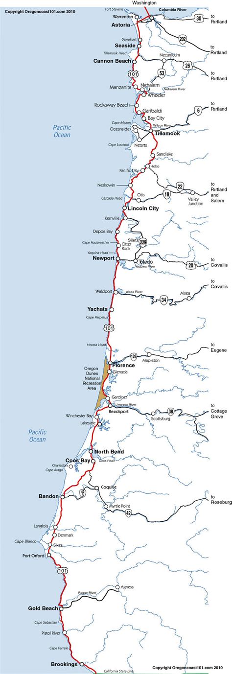 Oregon Coast Map - Coastal Guidebooks