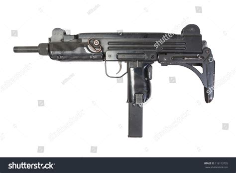 Uzi Submachine Gun Isolated On White Stock Photo 116113735 : Shutterstock