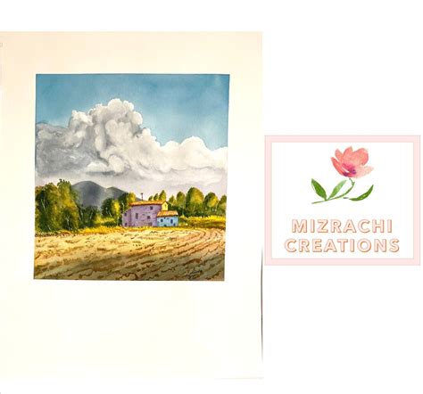 Watercolor Landscape Sketch Painting Version B - Etsy