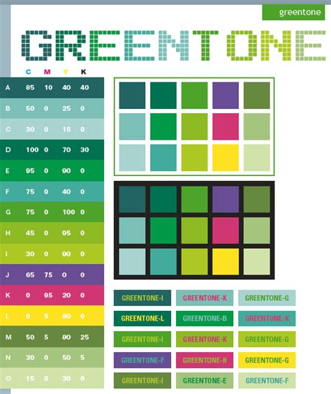 Green tone color schemes, color combinations, color palettes for print ...