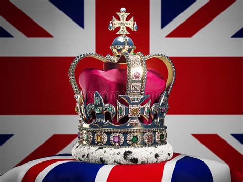 Royal Imperial State Crown on UK Flag Background. Symbols of Great ...