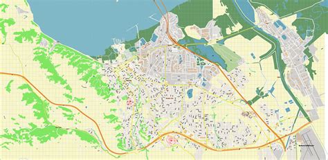 Vallejo California US PDF Vector Map: Extra High Detailed Street Map ...