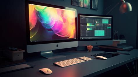 Computer Desktop Digital Studio 3d Rendering Of A Featuring Graphic ...