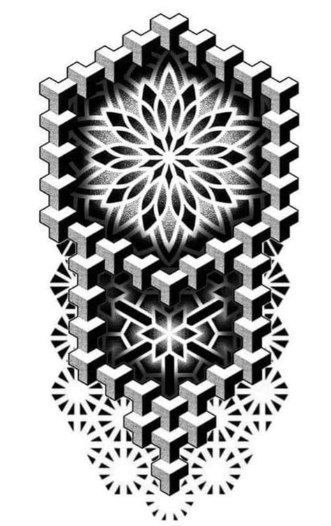 Geometric Tattoo Stencil Designs