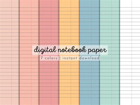 Digital Notebook Paper Digital Paper Pack Lined Paper for Digital Note ...