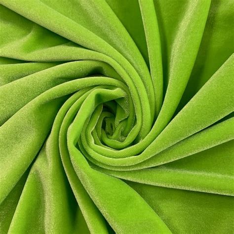 Lime Stretch Velvet Fabric by the Yard _ 4 Way Stretch Spandex - Etsy