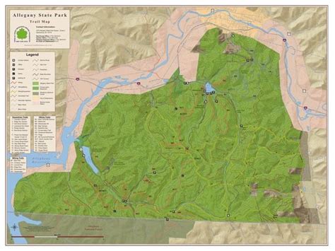 Allegany State Park trail map. | Allegany state park, Allegany, State parks