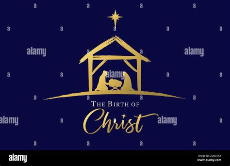 Birth jesus silhouette crib in Stock Vector Images - Alamy