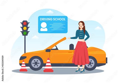 Driving School with Education Process of Car Training and Learning to ...