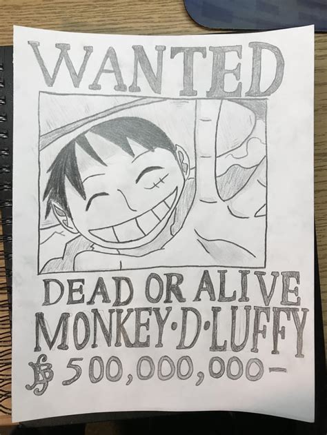 How To Draw Luffy Wanted Poster