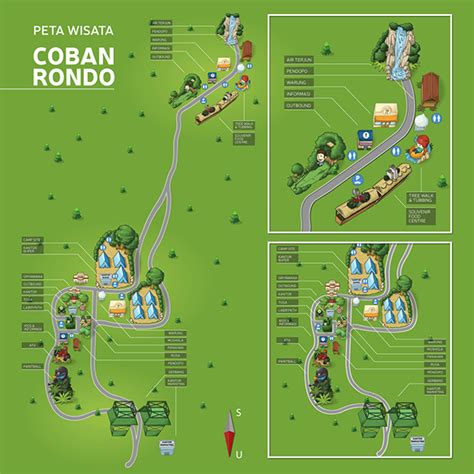 Coban Rondo Waterfall field map on Behance