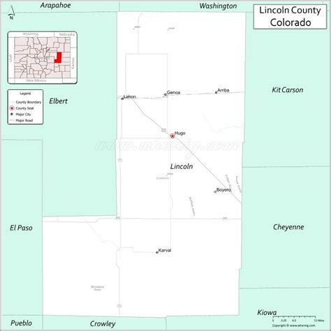 Map of Lincoln County, Colorado