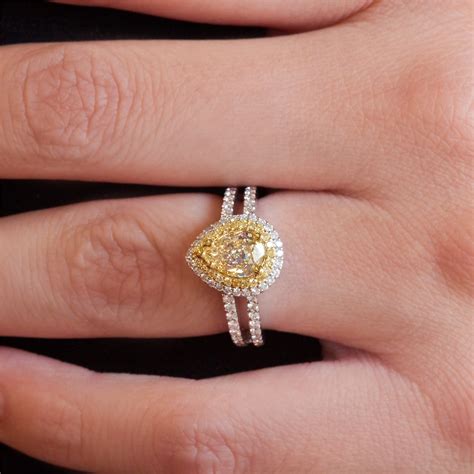 Fancy Yellow Pear Shaped Diamond Ring - Pear Shape Yellow Diamond ...