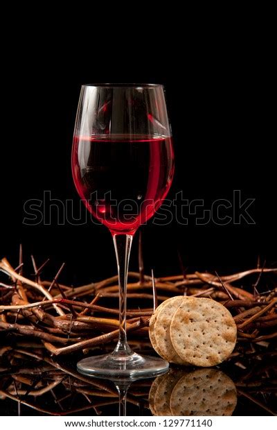 Communion Wine Crackers Set Against Crown Stock Photo (Edit Now) 129771140