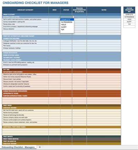 Onboarding Checklist Excel Template