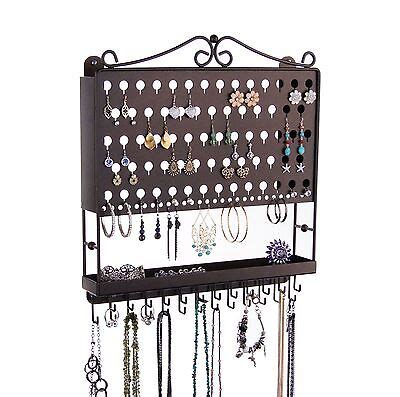 Wall Jewelry Organizer - Earring Holder & Necklace Rack Guide | eBay