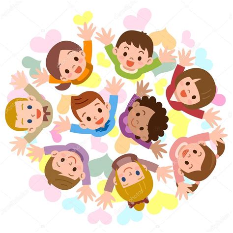 Children are looking up smiling Stock Illustration by ©ankomando #95817128