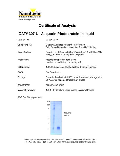 Aequorin photoprotein (liquid)