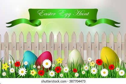 Easter Egg Hunt Background Stock Vector (Royalty Free) 387734164 ...