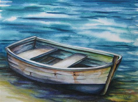 Row Boat Watercolor at PaintingValley.com | Explore collection of Row ...