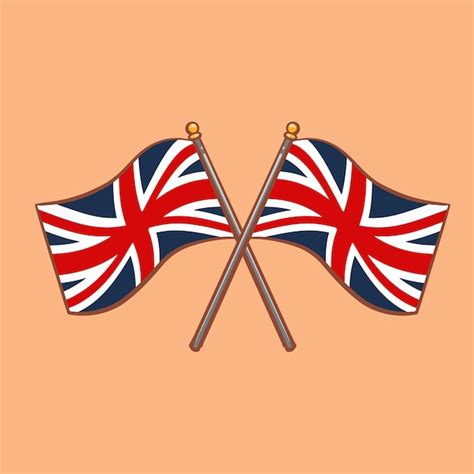 Premium Vector | Hand drawn cartoon illustration of British flag