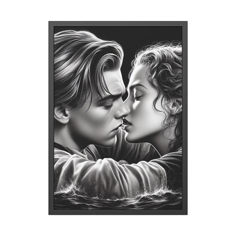 Titanic Rose and Jack Kiss Poster With Frame - Etsy