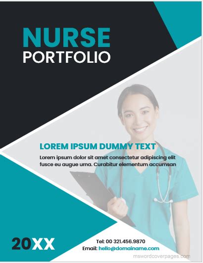 Nursing portfolio cover page template | MS Word Cover Page Templates