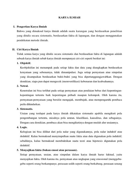 Contoh Karya Ilmiah Bentuk Semi Formal Berbagai Contoh