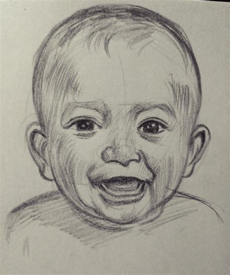 Smiling baby boy. Sketch by Padmakar. | Sketches, Baby sketch, Children ...