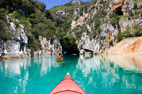 Kayaking On The River Verdon In Provence France Stock Photo - Download ...