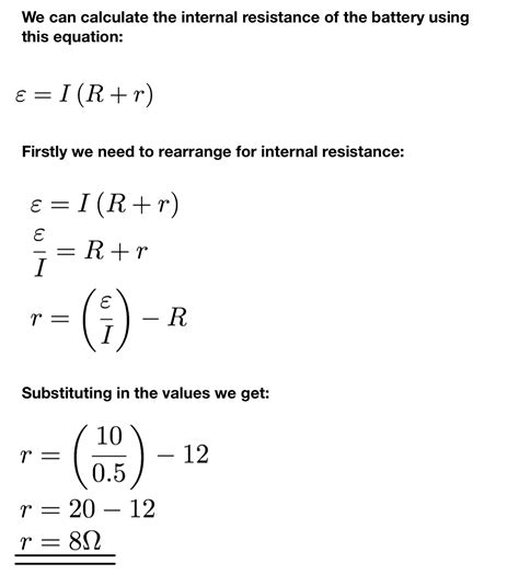 Internal Resistance - The Science and Maths Zone