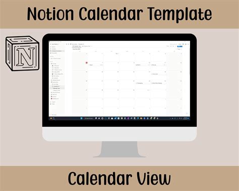 a desktop computer with the words calendar view on it and an image of a ...