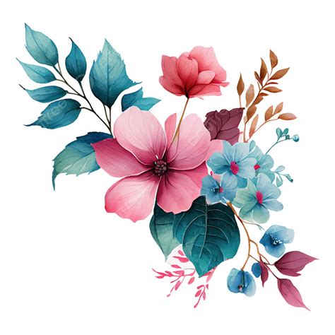 Watercolor Pink And Blue Flowers Outlet Online | www.pinnaxis.com