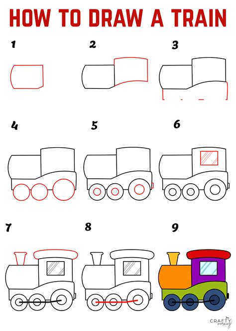 Train Drawing (Easy How to Draw Tutorial) - Crafty Morning