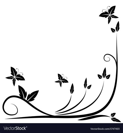 Floral black border Royalty Free Vector Image - VectorStock