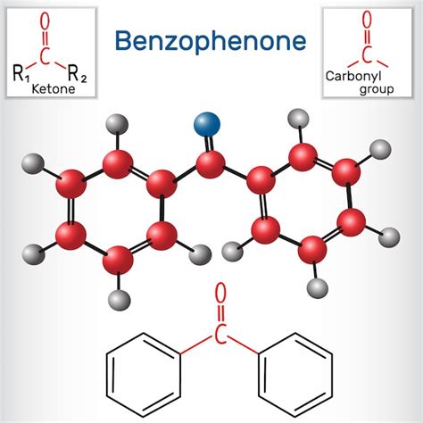 Formule Chimique Structurelle De Molécule De Benzophénone Diphényl ...