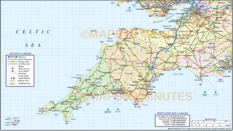 south west england county road and rail map at 1m scale in illustrator ...