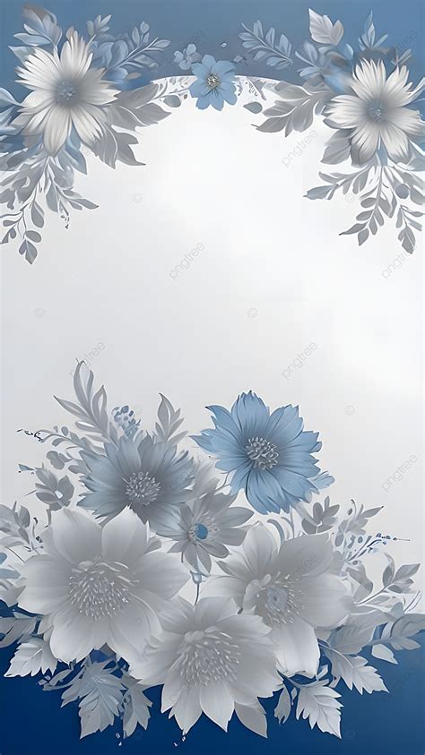 Silver And Blue Floral Templates Background Wallpaper Image For Free ...