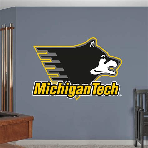 Michigan Tech Huskies Logo Fathead Wall Decal