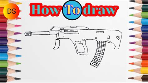 How to draw a gun | Drawing tutorial | Gun drawing | step by step ...