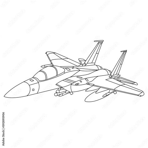 F-15 Eagle Aircraft Outline Illustration. McDonnell Douglas F-15 Eagle ...