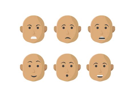 Set flat character face expressions 8100698 Vector Art at Vecteezy