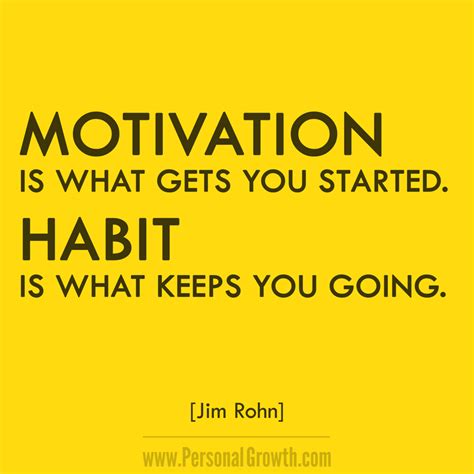 Motivation is what gets you started. Habit is what keeps you going ...