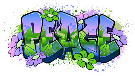 Peace in Graffiti Art 4684690 Vector Art at Vecteezy