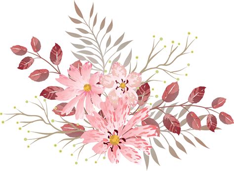 Pink Watercolor Flowers Vector Art Png Watercolor Pink Flowers Png ...