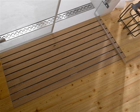 Wooden Shower Grate Drains by Aco