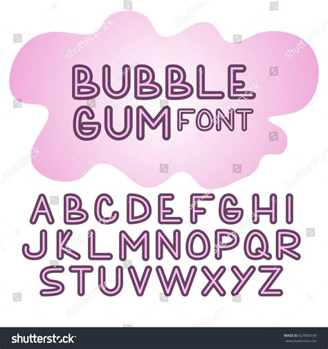 Bubble Gum Font Vector Alphabet Letters Royalty Free Stock Vector