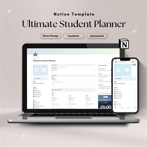 Notion Student Planner, Notion Template, Notion Dashboard, Academic ...