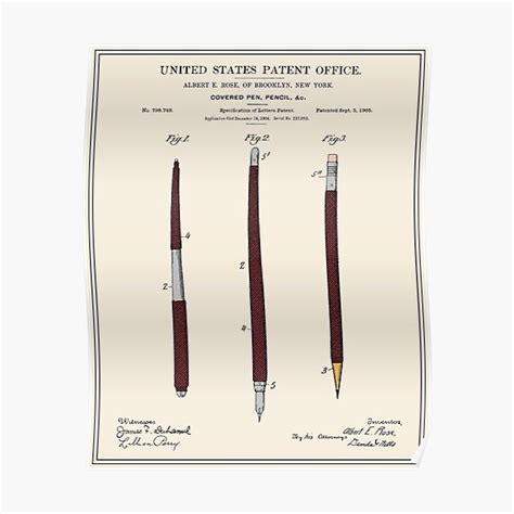 "Pencil Set Patent" Poster by FinlayMcNevin | Redbubble