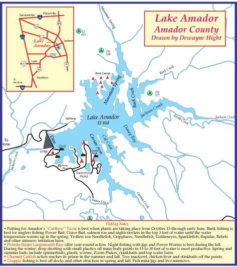 Amador Lake | Folsom lake, Sacramento river, Klamath river